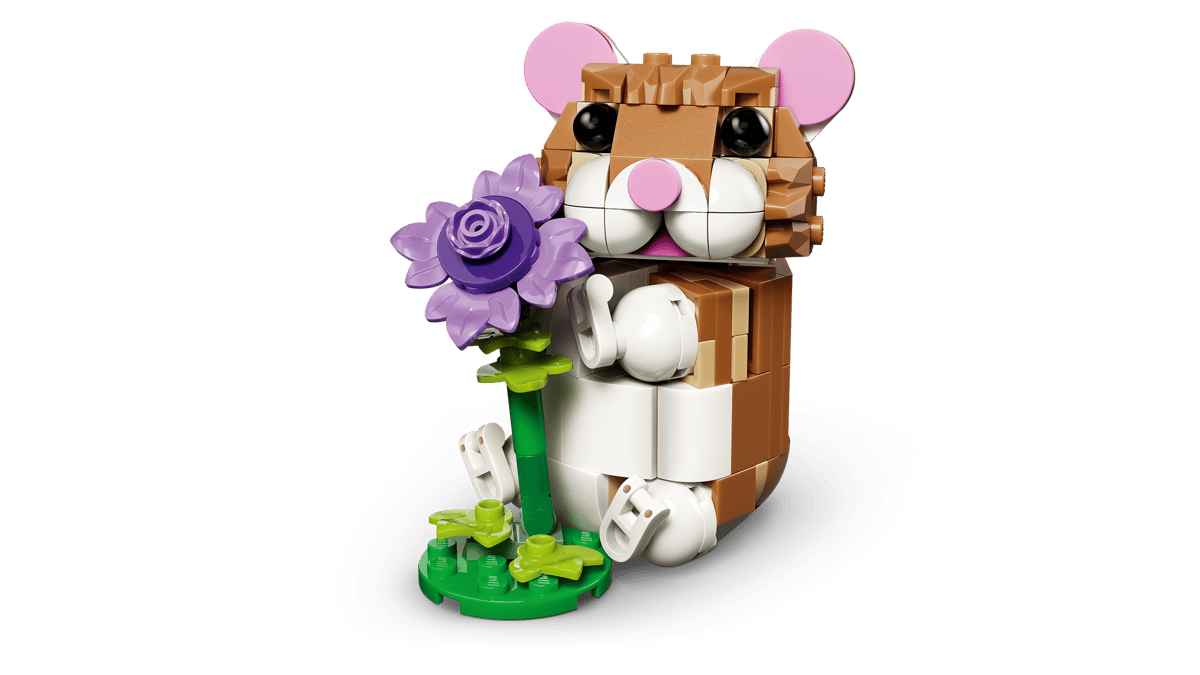31376 Cute Hamster with a Flower