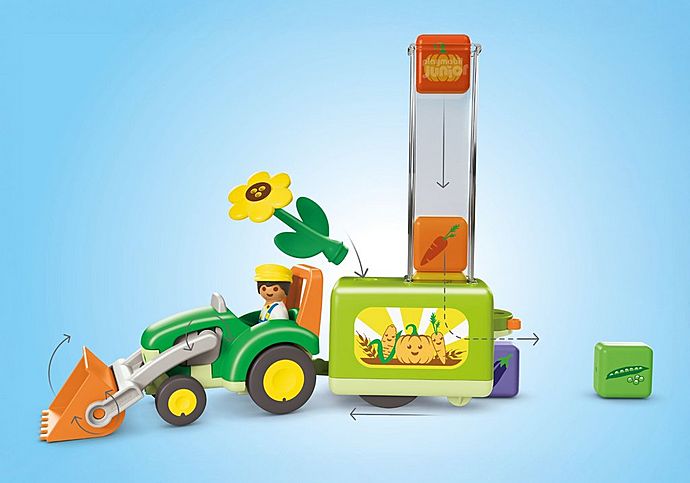 Playmobil JUNIOR: Tractor with Load and Drop Planter