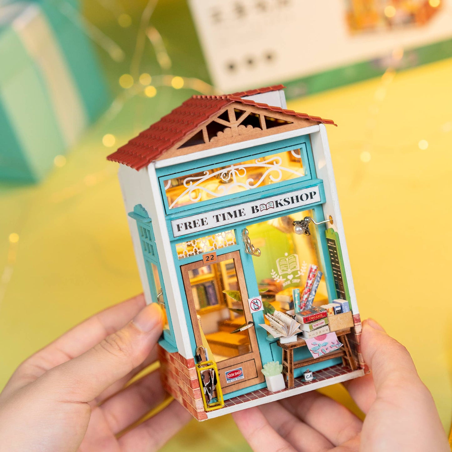 DIY Miniature House Kit: Free Time Bookshop