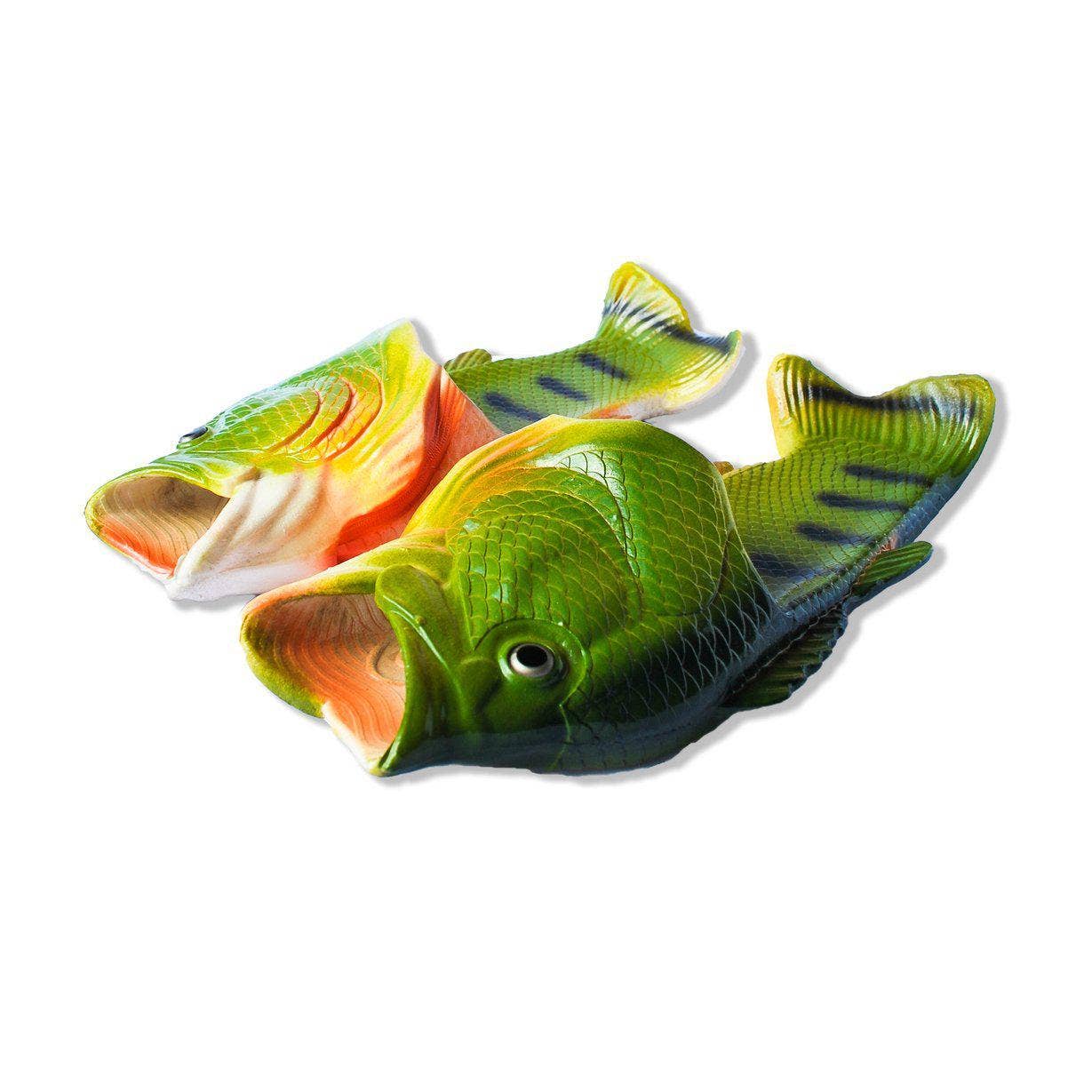 Coddies Fish Flip Flops | Bass Fish Slippers, Fish Shoes: Blue Tuna / 12-13 Men