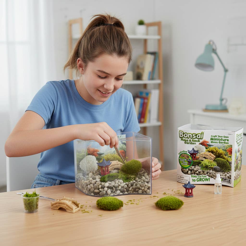 Bonsai Moss & Rock Garden Wave Terrarium