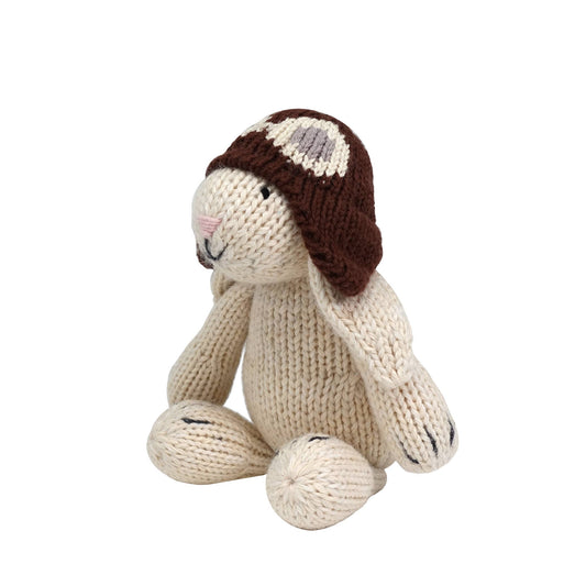 White Bunny With Aviator Hat