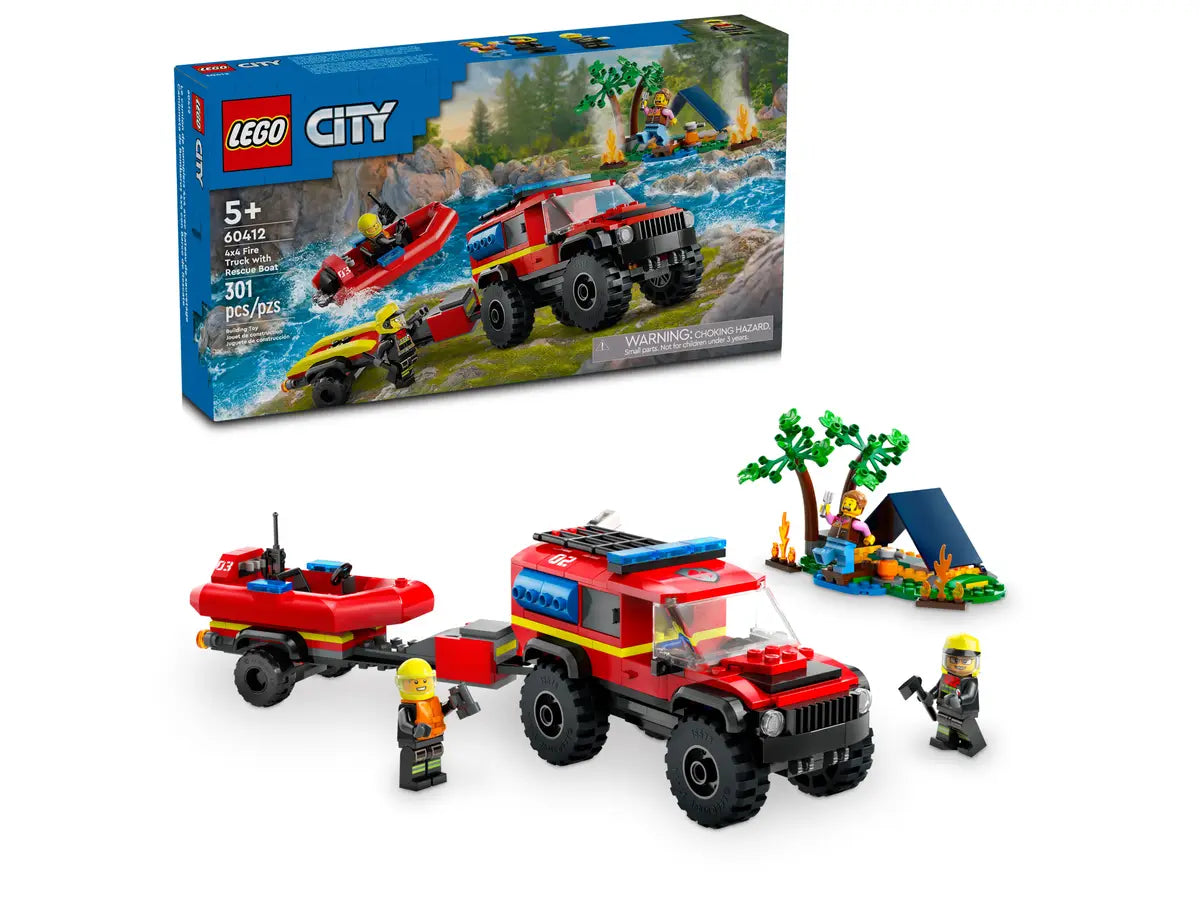 4x4 Fire Truck with Rescue Boat 60412