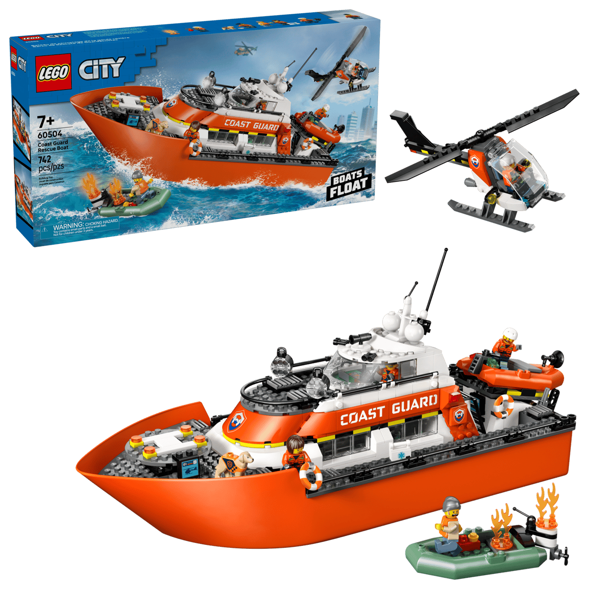 60504 Coast Guard Rescue Boat & Helicopter