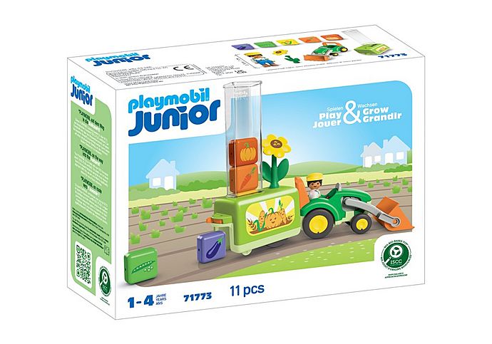 Playmobil JUNIOR: Tractor with Load and Drop Planter