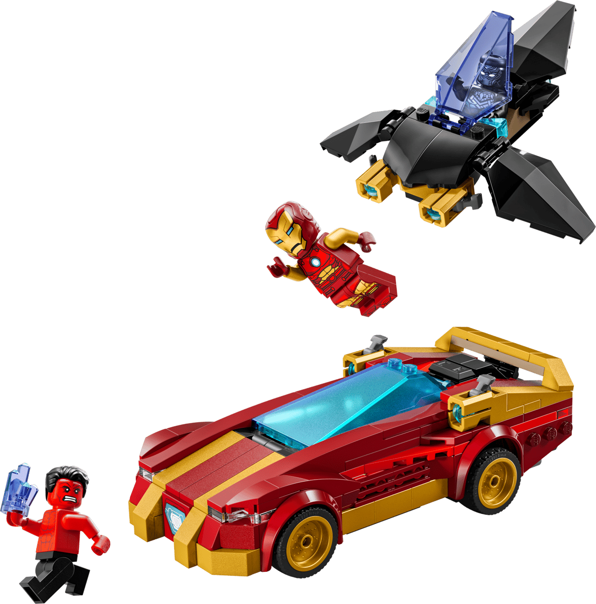 76310 Iron Man Car & Black Panther vs. Red Hulk