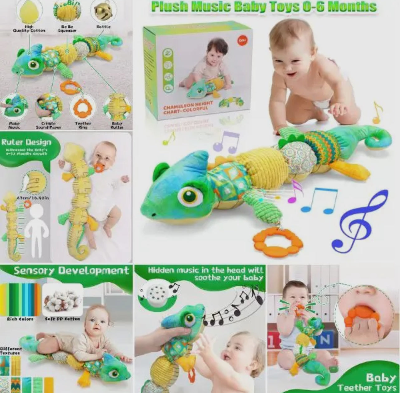 Baby Chameleon Plush Interactive