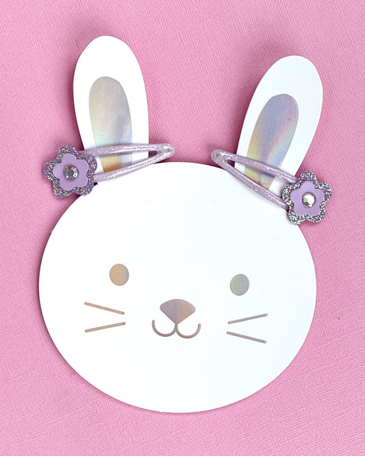 Lauren Hinkley Australia - Purple Glitter Flower Hair Clips