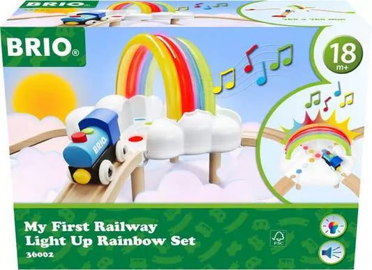 BRIO World Train Set My First Railway Light Up Rainbow Set