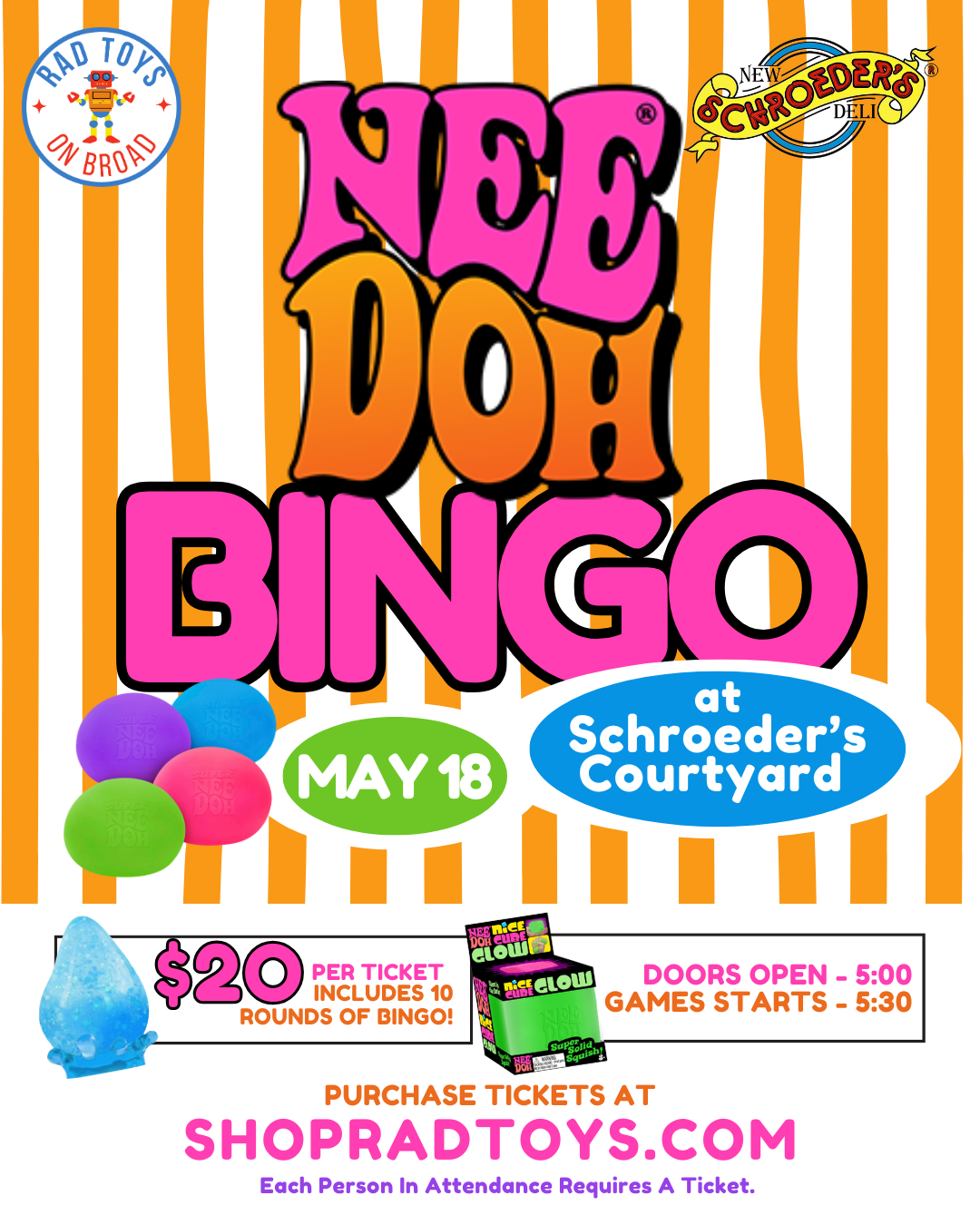 NeeDoh Bingo Night @ Schroeder’s
