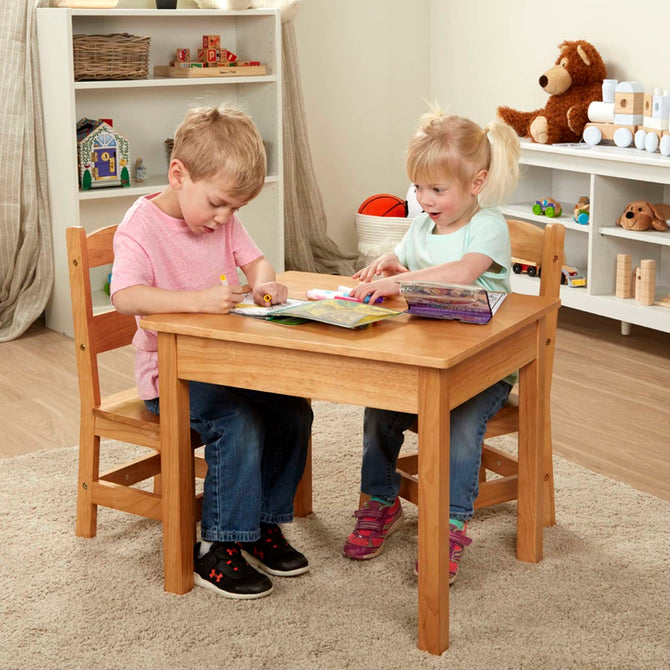 Melissa & Doug Wooden Table & Chairs - Natural