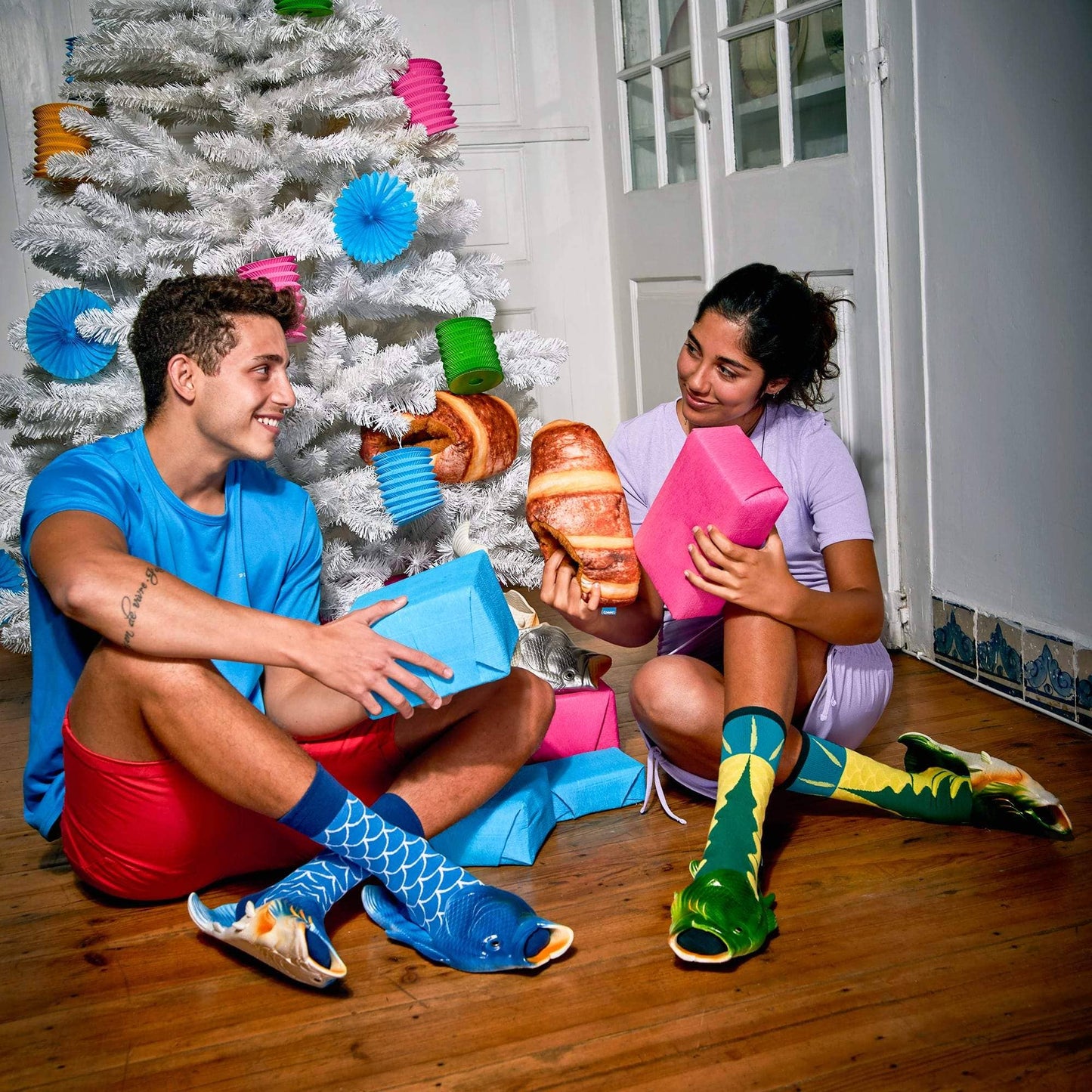Coddies Fish Flip Flops | Bass Fish Slippers, Fish Shoes: Green Bass / 9-10 Men | 10-11 Women