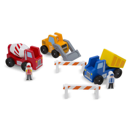 Classic Wooden Toy Construction Vehicle Set