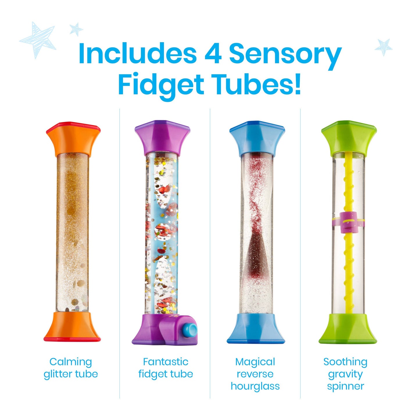 Sensory Fidget Tubes, Set of 4